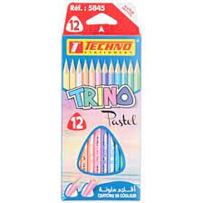CRAYON DE COULEUR TECHNO TRINO PASTEL 12 COUL 5845