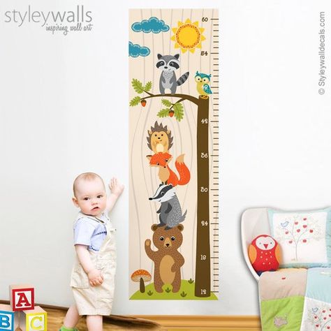 REGLE MURALE DECORATIVE DE MESURE DE LA TAILLE POUR ENFANTS