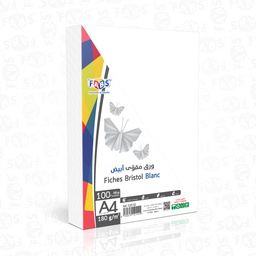 [BRA4UNICOFA] - PAPIER BRISTOL A4 100F 180G UNI COULEUR FABS HILLAL
