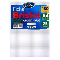 [PABRA4QUCOEX20F] - PAPIER BRISTOL A4 QUADRILLÉ COULEURS EXCELLES 20F EP-0077