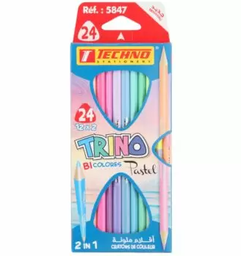 [CRDECOTETRPA122BI5847] - CRAYON DE COULEUR TECHNO TRINO PASTEL 12 X 2 BICOLORES 5847